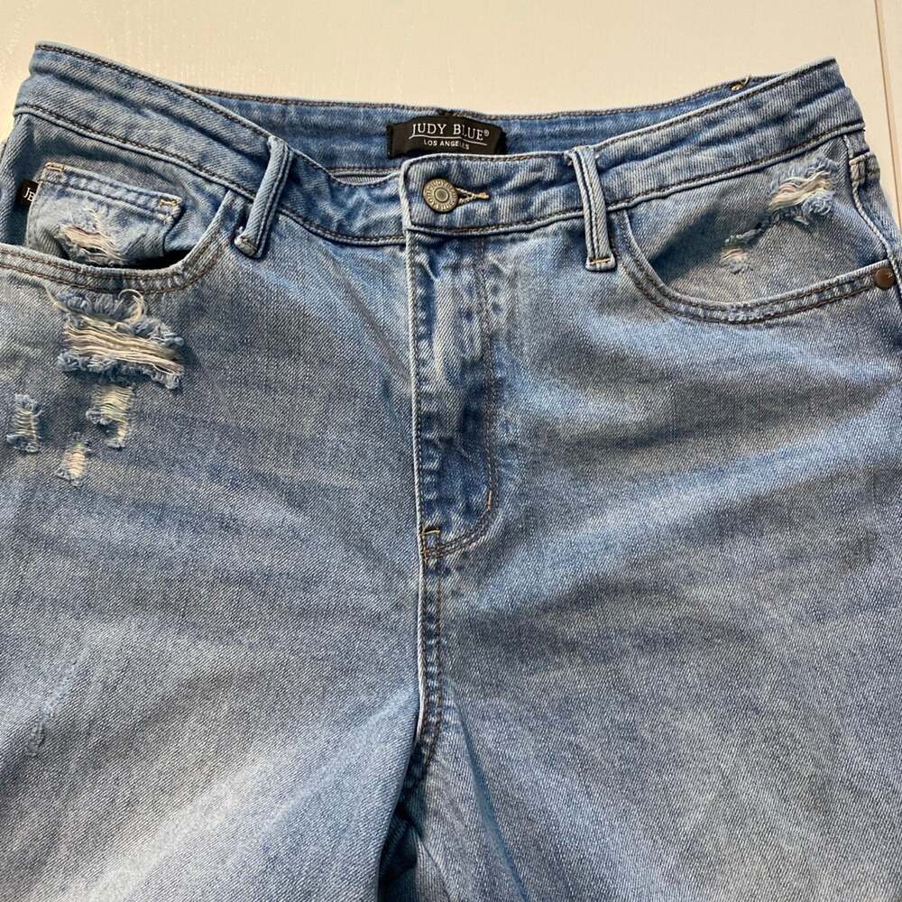 Judy Blue wide leg Distressed jeans- Sz 9/29